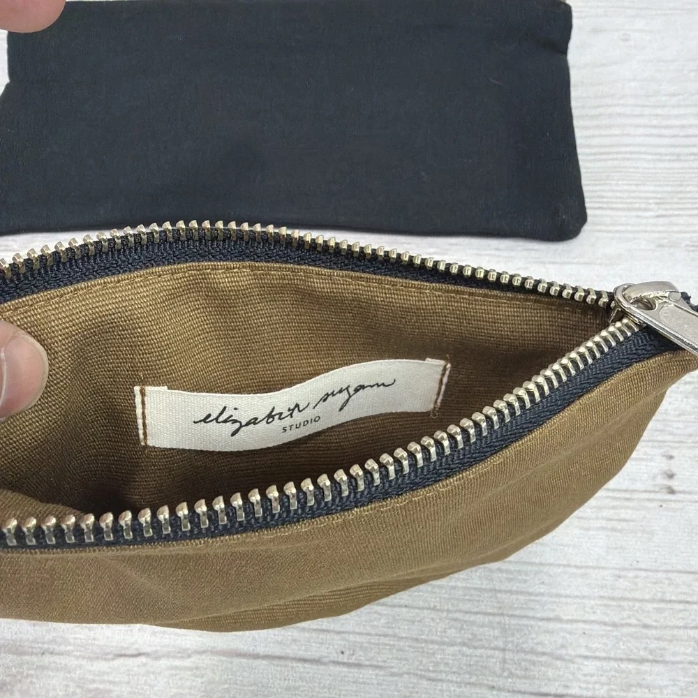 Elizabeth Suzann Zip Pouch 2-Piece Set Cotton Canvas Black & Brown